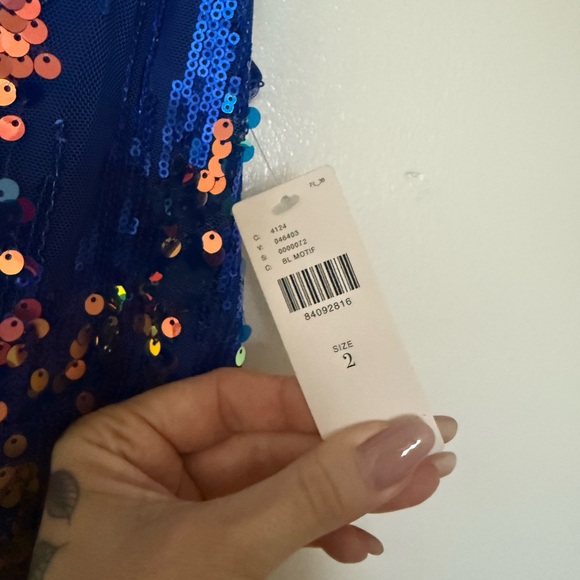 Anthropologie Blue Sequin Jumpsuit - Picture 4 of 6